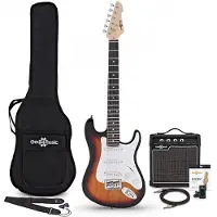 Gear4Music 3/4-LA-E-Gitarre Sunburst im Bundle mit 10-Watt-Gitarrenverstärker und Zubehör