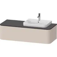Duravit Happy D.2 Plus Konsolenwaschtischunterbau wandhängend, 1300x550mm, 1 Auszug, für Aufsatzbecken Position rechts, HP4942R83830010