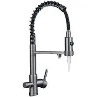 OEM Küchenarmatur, Dual-Handle, 360-Grad-Drehung, Waffen-Grau-Farbe