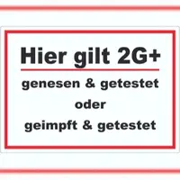 HB-Druck Hier gilt 2G Plus Hinweis Aufkleber mit Text A3 (297x420mm)