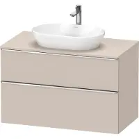 Duravit D-Neo, Konsolenwaschtischunterbau wandhängend, 1000x664x550mm, 1x Auszug, 1x Schubkasten, mit Griff Chrom, DE4968010910000, Farbe: Taupe Matt Dekor