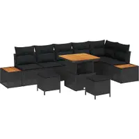 vidaXL Gartensofa-set 9 stk. 8-Sitzanzahl Schwarz