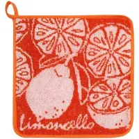 Kracht Küchen Textilien Limoncello Frottier Topflappen 22x22 cm rot 2er Pack - rot