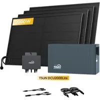 TSUN DCU2000Lite Solarspeicher für Balkonkraftwerke, mit 4 x 500W Bifaziale Solarmodule & 800W Mikro‐Wechselrichter, by Powerness - 2kWh / Powerness Express (Lieferzeit: 5-14 Werktage)