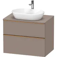 Duravit D-Neo, Konsolenwaschtischunterbau wandhängend, 800x664x550mm, 1x Auszug,1x Schubkasten, mit Griff Bronze gebürstet, DE4967004430000, Farbe: Basalt Matt Dekor
