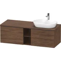 Duravit D-Neo Meuble sous-vasque en console suspendu (découpe à droite), 1400x459x550mm, 2 tiroirs, 2