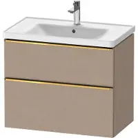 Duravit D-Neo Waschtischunterbau wandhängend, 784x625x452mm, 1 Auszug, 1 Schubkasten, mit Griff Gold poliert, DE4355034750000, Farbe: Leinen Matt Dekor