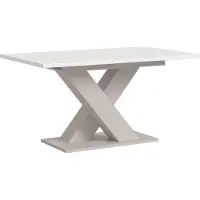 Xonox Esstisch Motion | ausziehbar | X-Fuß | weiß / Kaschmir | 150(190)x90