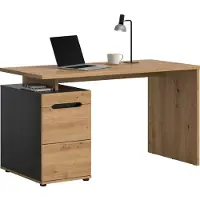 Xonox .home Schreibtisch Canu Basalt grau/ Artisan Nachbildung B/H/T: 140x75x60 cm
