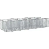 vidaXL Gabionen-Hochbeet 2 Stk. 300 x 100 x 60 cm Verzinkter Stahl