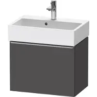 Duravit D-Neo Waschtischunterbau wandhängend, Compact, 584x440x372mm, 1 Auszug, mit Griff Edelstahl gebürstet, DE4229070490000, Farbe: Graphit Matt Dekor