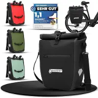 RADGEIST Fahrradtasche - für Fahrradträger - Wasserdicht - mit Reflektoren - Schwarz