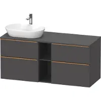 Duravit Waschtischunterschrank D-Neo 140x55cm, 2 SBK, 2 A, B L, b geb/Gra ma