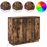 vidaXL LED-Sideboard Geräucherte Eiche 90 x 32 x 75 cm Holzwerkstoff