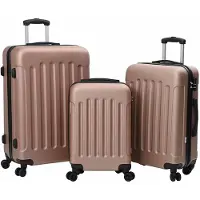 vidaXL Koffer 3 Stk. Roségold 50 x 31 x 78 cm ABS Kunststoff