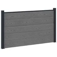 vidaXL zaunset 180 x 105 cm WPC und Aluminium Grau