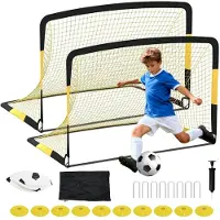 StarTech.com Tragbares Fußballtor - Pop up-Netz - Faltbares Design - Schneller Aufbau - Für Garten und Training - Mit Tragetasche - Polyester