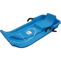 ACRA UFO Baby Schlitten aus Kunststoff, blau, mit Bremsen, 85x43x17 cm
