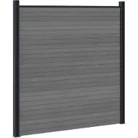 vidaXL zaunset 180 x 186 cm WPC und Aluminium Grau