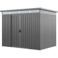 PRIMEYARD 220 x 160 cm Gerätehaus, Perlgrau - (GFPV01009)