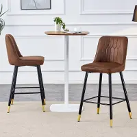 STILVORA Barhocker 2er Set mit 100 cm Höhe und Tech-Stoff Sitzfläche, Barstuhl mit schwarzem Metallgestell und Fußraste, Tresenhocker mit stabilem Design für Hausbar