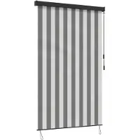 Syfax Rollo Anthrazit und Weiß 80 x 250 cm Stoff und Aluminium