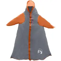 vidaXL 2-in-1 Regenponcho mit Kapuze Grau und Orange