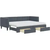 vidaXL Tagesbett Ausziehbar mit Schubladen Dunkelgrau 80x200 cm Samt