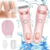 Slyrun Damenrasierer, Frühlings-Einsteiger-Set, Bikini-Trimmer mit LED-Display, wasserdicht, Nass- und Trockenrasur, für Achseln, Beine und Bikinizone (rosa)