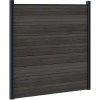 vidaXL zaunset 6 pcs 965 x 186 cm WPC und Aluminium Schwarz