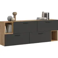 Xonox Wohnkombination The One 1 |6-teilig | Artisan Eiche / Basalt grau ohne