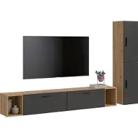 Xonox Wohnkombination The One | 6-teilig | Artisan Eiche / Basalt grau ohne