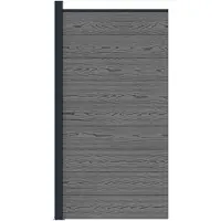 vidaXL Zaunelement 95 x 186 cm WPC und Aluminium Grau