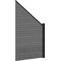 vidaXL zaunset 95 x 180 cm WPC und Aluminium Grau