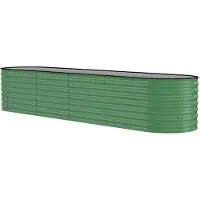 StarTech.com Ovales Hochbeet - Galvanisiertes Stahl Pflanzbeet 240 x 60 x 60 cm - Tiefer Pflanzkasten für Gemüse Blumen Kräuter - Grün