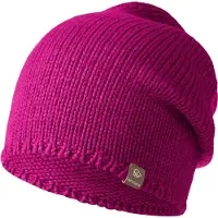 Giesswein Uni Longbeanie Hohloh mit Rippmuster aus Wolle, rosa, Gr. Einheitsgröße