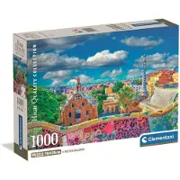 Clementoni Puzzle Leuchtendes Barcelona Park Güell 1000 Teile Erwachsene - HQ Collection - 70 x 50 cm - Anspruchsvolles Puzzle 14-99 Jahre - 39954