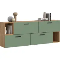 Xonox Wohnkombination The One 1| 6-teilig | Artisan Eiche / Smoke Green ohne