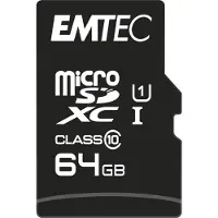 Emtec microSD Class10 Gold+ 64GB, 64 GB, MicroSDXC, Klasse 10, 85 MB/s, 21 MB/s, Schwarz, Gold