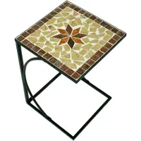 Garden Pleasure Beistelltisch AMARILLO 35x35cm Metall mit Mosaik-Tischplatte - eleganter Bestelltisch mit Mosaik