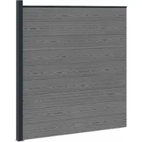 vidaXL zaunset 175 x 186 cm WPC und Aluminium Grau