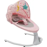 StarTech.com Babywippe - Elektrische Babyschaukel - Fernbedienung & Bluetooth - Moskitonetz - 12 Melodien USB - 0–18 Monate bis 20 kg - Rosa