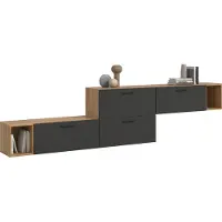 Xonox Wohnkombination The One 2 |6-teilig | Artisan Eiche / Basalt grau ohne