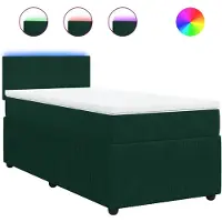 vidaXL Boxspringbett mit Matratze Dunkelgrün 80x200 cm Samt