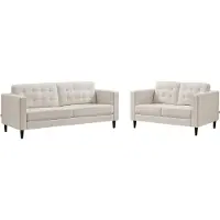 Vente-unique Couchgarnitur Dibalu Beige 141 cm 200 cm