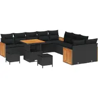 vidaXL Gartensofa-set 13 stk. 12-Sitzanzahl Schwarz