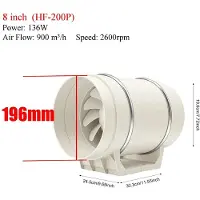 StarTech.com Inline Rohrventilator 200 mm - Kanal Lüfter - 220V 136W Kupfermotor mit EU-Stecker - 900 m³/h hoher Luftstrom - Leiser Badlüfter für Growbox und WC - Weiß
