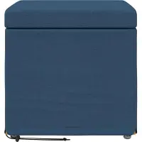 vidaXL Hocker Blau 41 x 41 x 40 cm Stoff und Pressholz