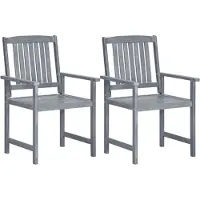 vidaXL Gartenstühle 2 Stk. Grau Massivholz Akazie