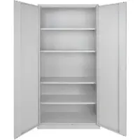 Proregal Flügeltürenschrank Owl mit 4 Fachboden | HxBxT 195x92x42cm | Lichtgrau